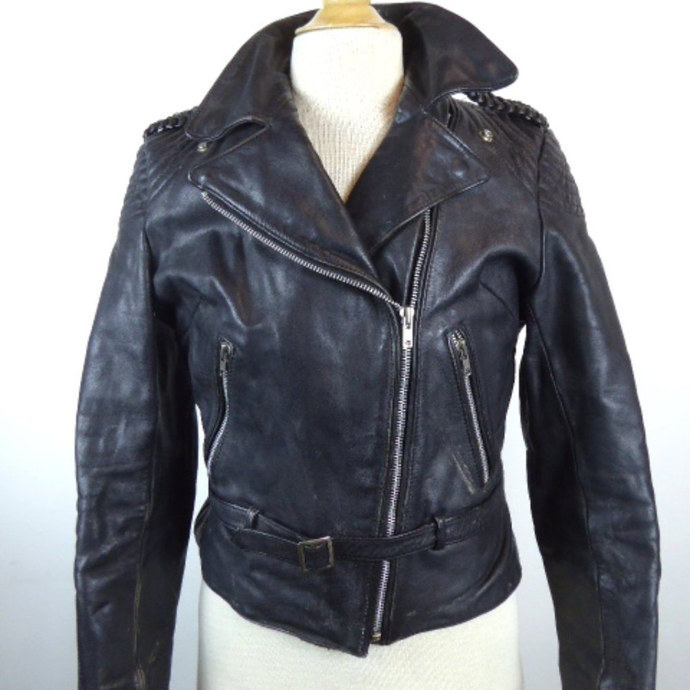 Hein Gericke HARLEY DAVIDSON MOTO LEATHER JACKET braided epaulets vintage 40 M